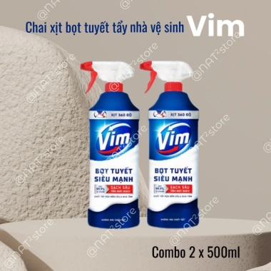 Combo 2 chai xịt bọt tuyết Vim 500ml - Tẩy nhà vệ sinh sạch sâu, diệt mùi, giá 95.000đ