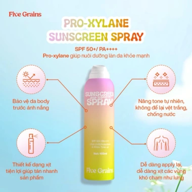Combo 2 chai Xịt Chống Nắng Five Grains Pro-Xylane 160ml - Bảo Vệ Da Nâng Tone, Giá 238k 10