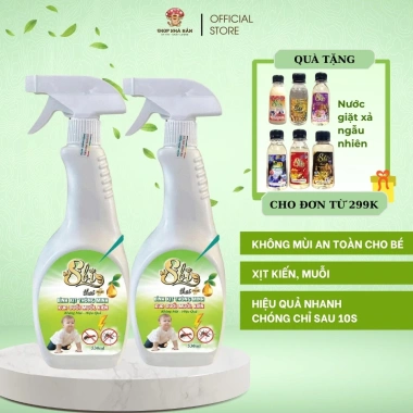 Combo 2 chai xịt đuổi muỗi & kiến sinh học Sbi 530ml - An toàn gia đình và trẻ