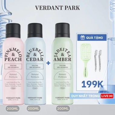Combo 2 chai xịt khô phồng tóc + xịt dưỡng nếp Verdant Park - Giá ưu đãi 379k