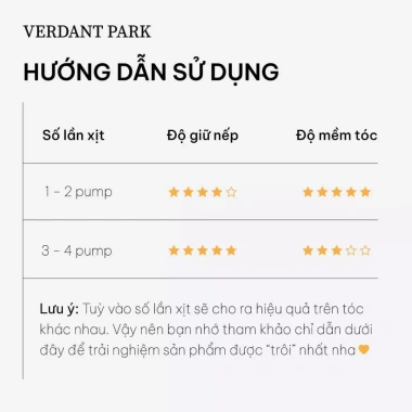 Combo 2 chai xịt khô phồng tóc + xịt dưỡng nếp Verdant Park - Giá ưu đãi 379k