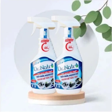 Combo 2 chai Xịt tẩy đa năng Dr Natro - Tẩy siêu sạch vết bẩn cứng đầu, xoong nồi, bồn rửa lavabo, giá ưu đãi 95.000₫