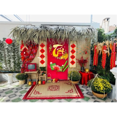 Combo 2 Chiếu Cói Trang Trí Tết - Giá Ưu Đãi 255k, Tạo Không Gian Lễ Hội Đẹp