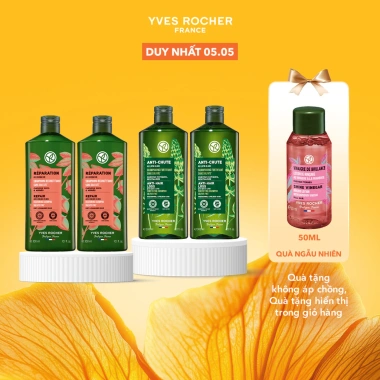 Combo 2 dầu gội thiên nhiên Yves Rocher 300ml - Không Sulfate, Không Silicone, 561k