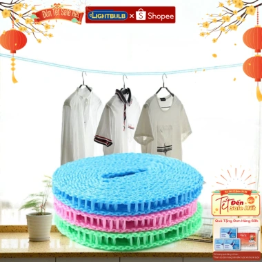 Combo 2 Dây Phơi Quần Áo Thông Minh LIGHTBULB Không Cần Khoan Dài 5M Cóc Móc Tiện Dụng Giá 20.000 VND