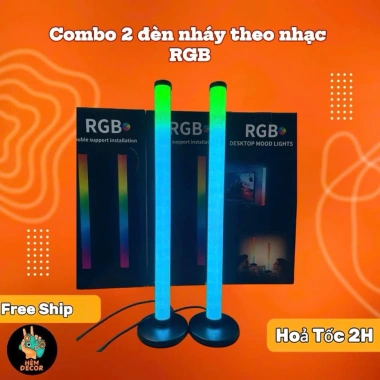 Combo 2 Đèn LED RGB Nháy Theo Nhạc 42cm - Decor Góc Làm Việc và Gaming Siêu Ngầu, Giá 320.000 VND