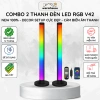 Combo 2 đèn LED RGB V42 nháy nhạc, APP, decor PC TV phòng, cao 42cm, đẹp