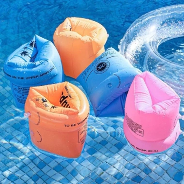 Combo 2 Đôi Phao Tập Bơi PVC Tự Bơm Hơi Đeo Cánh Tay Cho Bé & Người Lớn
