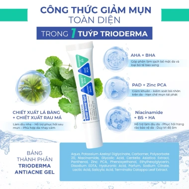 Combo 2 Gel chấm mụn Trioderma Anti Acne Gel 15g - Mờ thâm, giảm mụn, giá 345.000 4