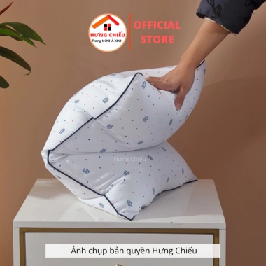 Combo 2 gối họa tiết vương miện bông gòn êm ái - Giảm đau vai gáy, siêu mềm, chỉ 109.000₫ Hưng Chiếu 6