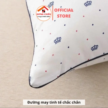 Combo 2 gối họa tiết vương miện bông gòn êm ái - Giảm đau vai gáy, siêu mềm, chỉ 109.000₫ Hưng Chiếu 7