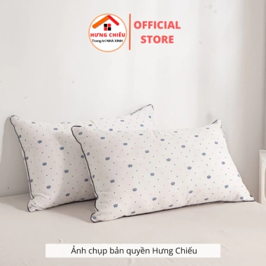 Combo 2 gối họa tiết vương miện bông gòn êm ái - Giảm đau vai gáy, siêu mềm, chỉ 109.000₫ Hưng Chiếu 10