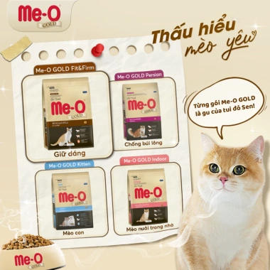 Combo 2 gói Me-O Gold, Hạt Fit Firm, Tặng Túi Linen Quà Quấn - Kiểm Soát Cân Nặng Mèo 396.000₫