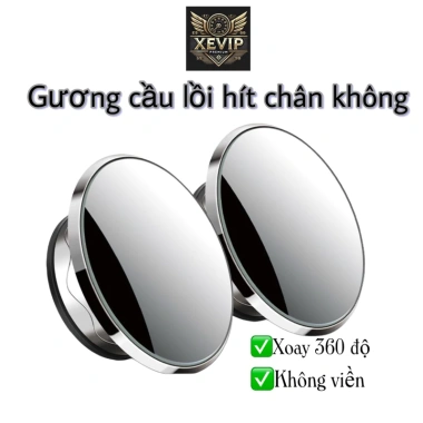 Combo 2 Gương Cầu Lồi Hít Chân Không Xoay 360 do Không Viền - Phụ Ô Tô và Xe Máy, Giá Ưu Đãi 32.000 VND