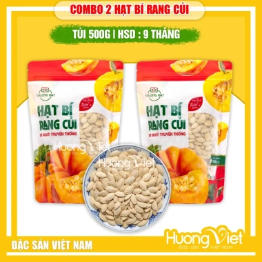 Combo 2 Hạt Bí Rang Củi Trường Đạt 500g - Hạt Tuyển Chọn, Vỏ Mỏng, Quà Biếu Sang Trọng, 249.000 VND