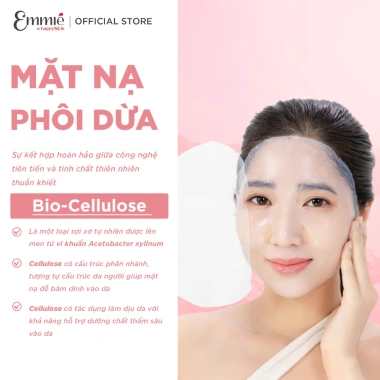 Combo 2 hộp 10 mặt nạ BioCellulose Phôi dừa B5 B3 Dưỡng trắng, phục hồi sâu 25g x20