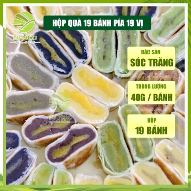 Combo 2 hộp bánh pía Tân Huê Viên 19 vị - Hộp quà hoa may mắn kim sa mini, giảm giá 445.000₫