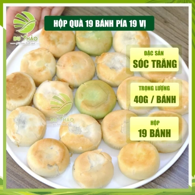 Combo 2 hộp bánh pía Tân Huê Viên 19 vị - Hộp quà hoa may mắn kim sa mini, giảm giá 445.000₫