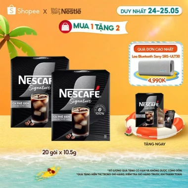 Combo 2 hộp Cà phê đen hòa tan NESCAFÉ Signature - Đậm đà tuyệt hảo chỉ 105.000₫