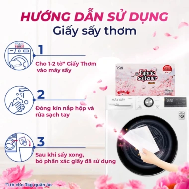 Combo 2 hộp Giấy Thơm Quần Áo Hương Oải Hương 40 tờ/hộp - Thơm Lâu, Tăng Hiệu Quả Máy Sấy 5