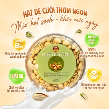 Combo 2 hộp hạt dẻ cười mộc sấy 500g - giàu Vitamin B6, tốt tim mạch, phù hợp ăn kiêng, giá ưu đãi 477.000₫ 5