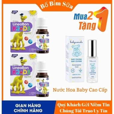 Combo 2 Hộp Lineabon Vitamin K2+D3 10ml - Hấp Thụ Canxi, Ngừa Loãng Xương Trẻ Combo 2 Hộp Lineabon Vitamin K2+D3 10ml - Hấp Thụ Canxi, Ngừa Loãng Xương Trẻ