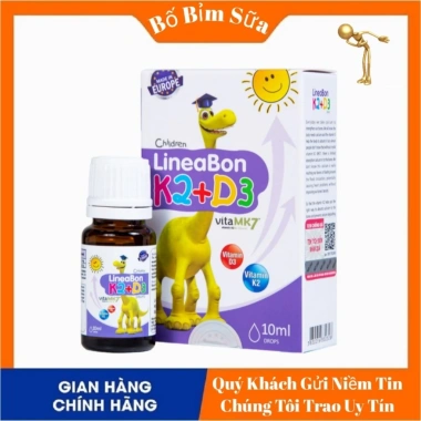 Combo 2 Hộp Lineabon Vitamin K2+D3 10ml - Hấp Thụ Canxi, Ngừa Loãng Xương Trẻ 2 Combo 2 Hộp Lineabon Vitamin K2+D3 10ml - Hấp Thụ Canxi, Ngừa Loãng Xương Trẻ 2