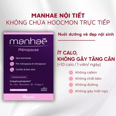 Combo 2 hộp Manhae nội tiết tố nữ – Điều hòa kinh nguyệt, hỗ trợ làm đẹp da, chỉ 412.000₫ 2