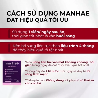 Combo 2 hộp Manhae nội tiết tố nữ – Điều hòa kinh nguyệt, hỗ trợ làm đẹp da, chỉ 412.000₫ 5