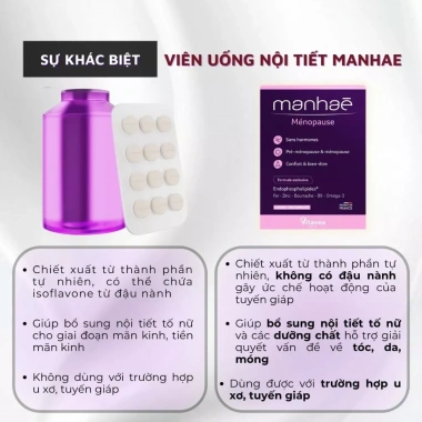 Combo 2 hộp Manhae nội tiết tố nữ – Điều hòa kinh nguyệt, hỗ trợ làm đẹp da, chỉ 412.000₫ 8