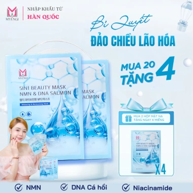 Combo 2 Hộp Mặt Nạ Hàn Quốc MYUNGI NMN DNA Cá Hồi Cấp Ẩm Tái Tạo Da 500k