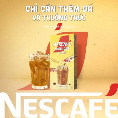 Combo 2 hộp Nước Cốt Cà Phê NESCAFÉ - Cà Phê Sữa Đá 5 gói 75ml, chỉ 100.000đ