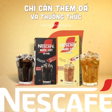 Combo 2 hộp Nước Cốt Cà Phê NESCAFÉ - Cà Phê Sữa Đá 5 gói 75ml, chỉ 100.000đ