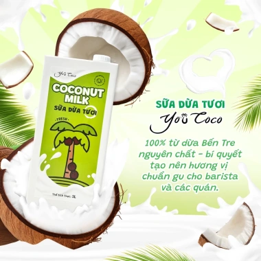 Combo 2 hộp Sữa Dừa Tươi YOUCOCO 1L - Pha Cà Phê, Trà Sữa, Mứt Trái Cây, Giá 155.000₫