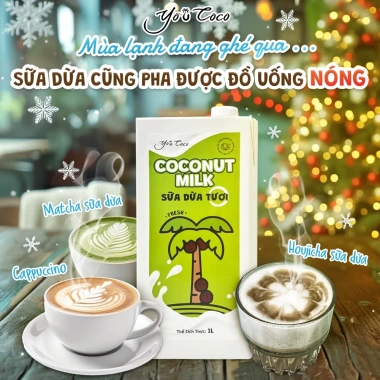 Combo 2 hộp Sữa Dừa Tươi YOUCOCO 1L - Pha Cà Phê, Trà Sữa, Mứt Trái Cây, Giá 155.000₫