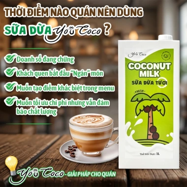 Combo 2 hộp Sữa Dừa Tươi YOUCOCO 1L - Pha Cà Phê, Trà Sữa, Mứt Trái Cây, Giá 155.000₫