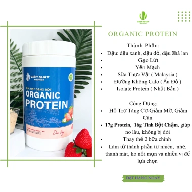 Combo 2 Hộp Sữa Hạt Dạng Bột Organic Protein và Bình Lắc Việt Nhật Nutrition giá 630k 2