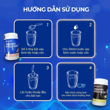 Combo 2 Hộp Sữa Hạt Dạng Bột Organic Protein và Bình Lắc Việt Nhật Nutrition giá 630k 5