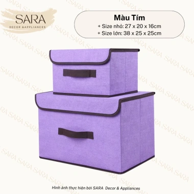 Combo 2 hộp vải đựng quần áo nắp đậy đa màu - Giá chỉ 64.000 VND, giảm mạnh