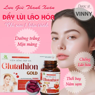Combo 2 hộp Viên uống Glutathion Gold - Da đẹp, chống oxy hoá, độ ẩm, sáng da 2