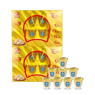Combo 2 hộp yến chưng ly thủy tinh cao cấp vị đông trùng và đường phèn - 8 ly xinh đẹp 6