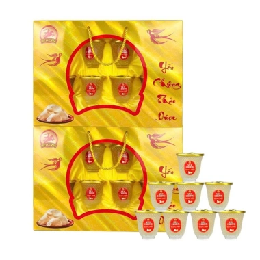 Combo 2 hộp yến chưng ly thủy tinh cao cấp vị đông trùng và đường phèn - 8 ly xinh đẹp 7