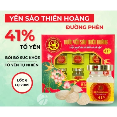 Combo 2 hộp Yến Sào Thiên Hoàng 41% tổ yến có đường 12 lọ 70ml – Giá ưu đãi 398.000₫