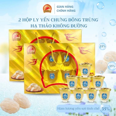 Combo 2 hộp yến sào và đông trùng chưng trong ly thủy tinh cao cấp – 8 ly tinh xinh, sang trọng, giảm còn 480.000₫ 8