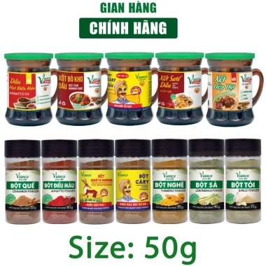 Combo 2 hủ bột gia vị Vianco Cà Ri 50g và Ngũ Vị Hương 50g giảm giá 54.000 VND