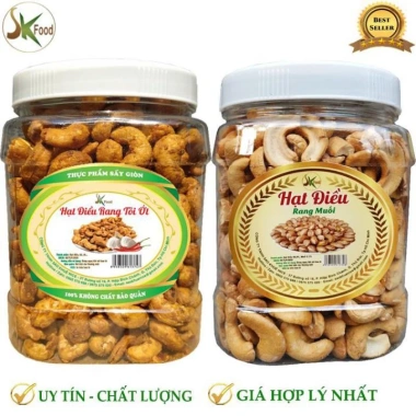 Combo 2 hũ Hạt Điều Rang Muối 500g + Tỏi Ớt 500g SK FOOD – 249k 2