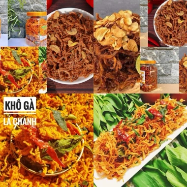 Combo 2 Hủ Khô Gà Lá Chanh + Khô Heo Cháy Tỏi 500g - Giá chỉ 199.000đ