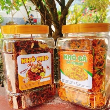Combo 2 Hủ Khô Gà Lá Chanh + Khô Heo Cháy Tỏi 500g - Giá chỉ 199.000đ