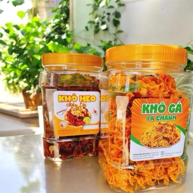 Combo 2 Hủ Khô Gà Lá Chanh + Khô Heo Cháy Tỏi 500g - Giá chỉ 199.000đ