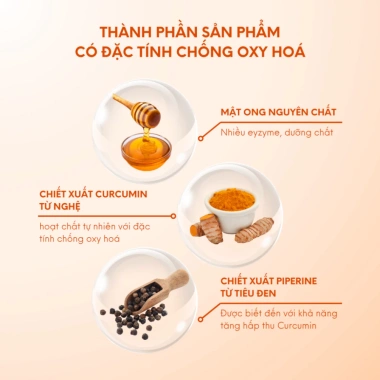 Combo 2 Hũ Mật Ong Curcumin 400g - Miele, Tăng sức đề kháng, Chống viêm, Dinh dưỡng cao 5